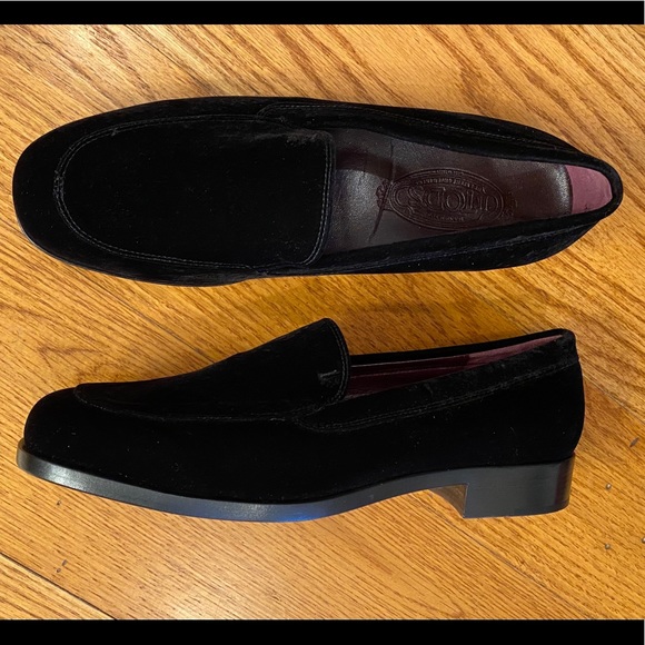 Tod's Velvet Loafers, Black - Picture 1 of 5